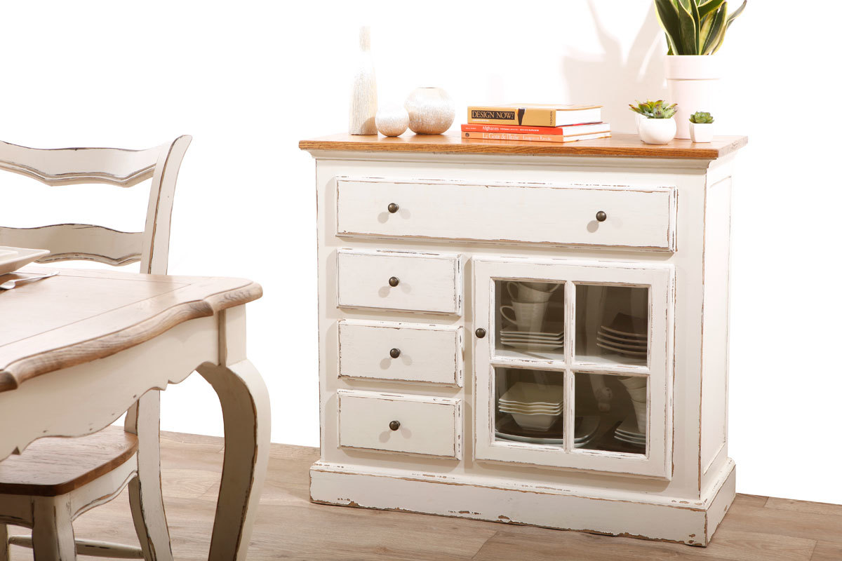 Buffet barocco bianco 1 porta SOFIA