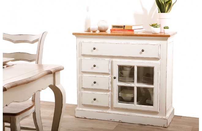 Buffet barocco bianco 1 porta SOFIA