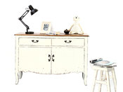 Buffet barocco bianco  2 porte 2 cassetti ROSALA