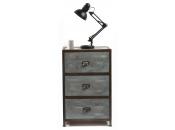 Cassettiera in legno e metallo stile industriale 3 cassetti TREVOR