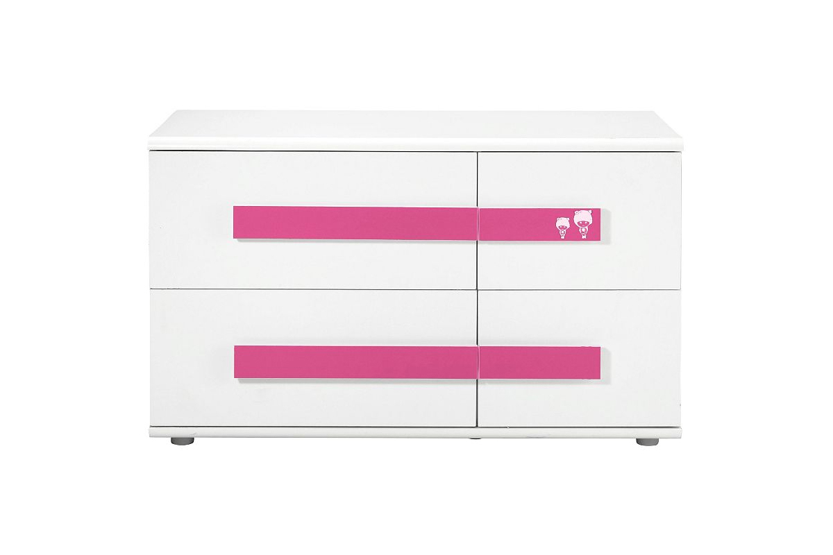 Cassettiera  per bambina bianca e rosa MARCHANDE