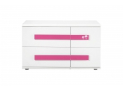 Cassettiera  per bambina bianca e rosa MARCHANDE