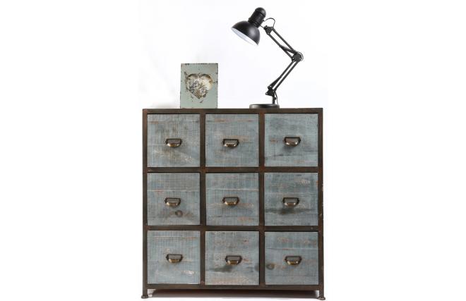 Como' in legno stile industriale  9 cassetti Willard
