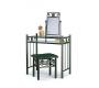 Console-Coiffeuse in metallo e vetro temperato verde GIRASOLE