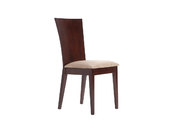Coppia di 2 sedie Maida-Wenge- Seduta microfibra marrone chiaro
