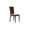 Coppia di 2 sedie Maida-Wenge- Seduta microfibra marrone chiaro