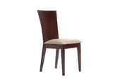 Coppia di 2 sedie Maida-Wenge- Seduta microfibra marrone chiaro