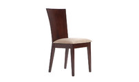Coppia di 2 sedie Maida-Wenge- Seduta microfibra marrone chiaro