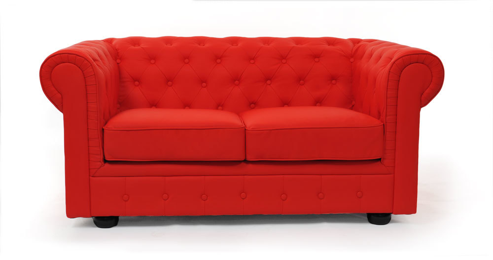 Divano Chesterfield 2 posti colore rosso