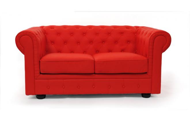 Divano Chesterfield 2 posti colore rosso