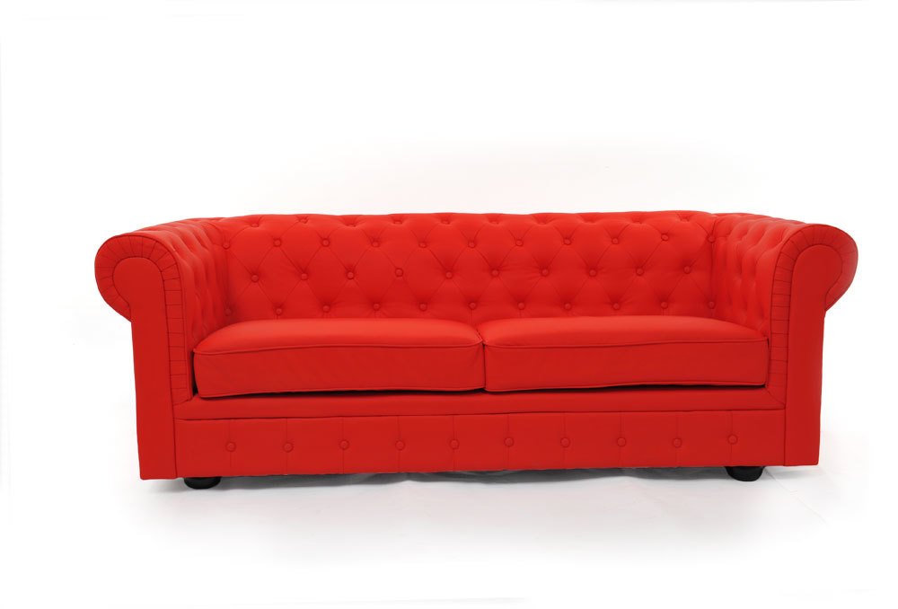 Divano Chesterfield 3 posti colore rosso