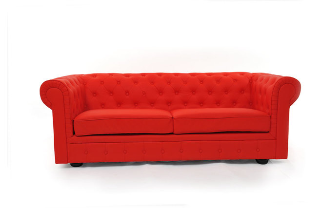 Divano Chesterfield 3 posti colore rosso