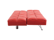 Divano convertibile 3 posti MANHATTAN rosso - pelle