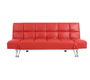 Divano convertibile 3 posti MANHATTAN rosso - pelle
