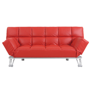 Divano convertibile 3 posti MANHATTAN rosso - pelle image pub1