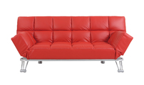 Divano convertibile 3 posti MANHATTAN rosso - pelle