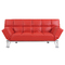 Divano convertibile 3 posti MANHATTAN rosso - pelle