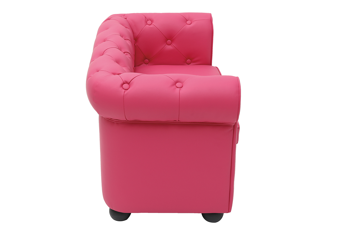 Divano da bambino 2 posti BABY CHESTERFIELD - lampone