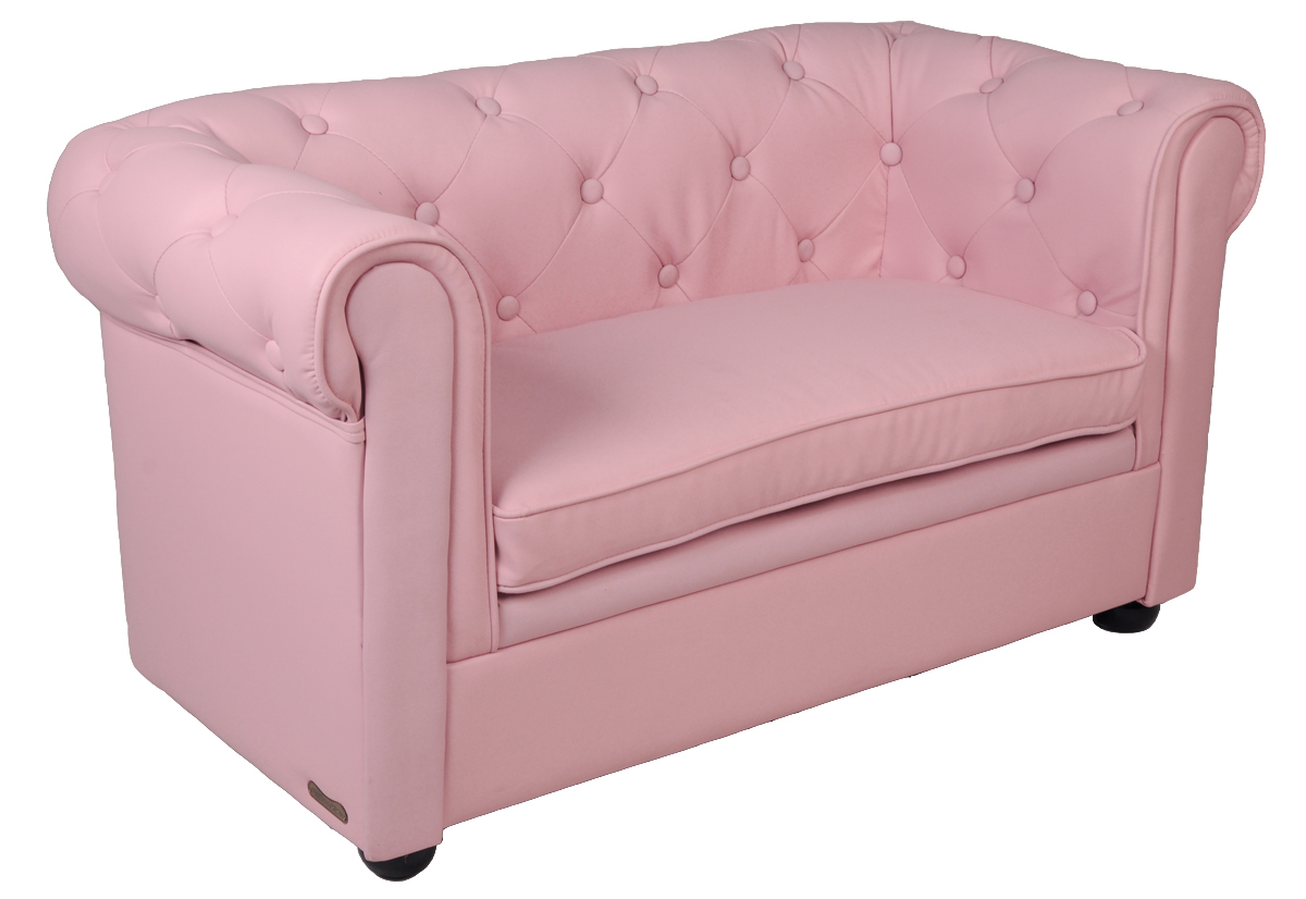 Divano da bambino 2 posti BABY CHESTERFIELD - rosa chiaro