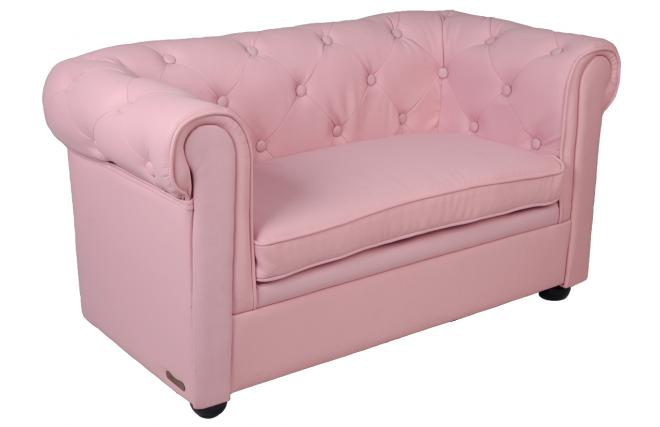 Divano da bambino 2 posti BABY CHESTERFIELD - rosa chiaro
