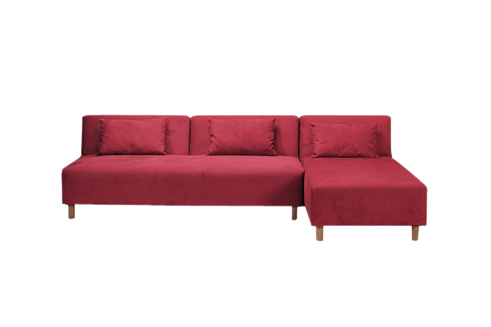 Divano d�angolo convertibile colore lampone in microfibre Houston 