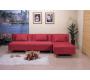 Divano d�angolo convertibile colore lampone in microfibre Houston 