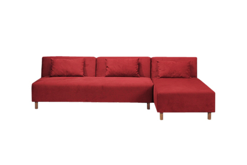 Divano d�angolo convertibile colore rosso in microfibre Houston 