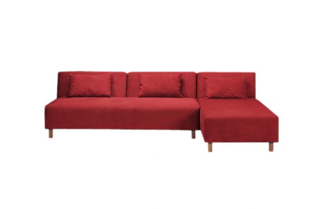 Divano d�angolo convertibile colore rosso in microfibre Houston 