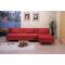 Divano d�angolo convertibile colore rosso in microfibre Houston 