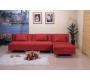 Divano d�angolo convertibile colore rosso in microfibre Houston 