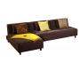 Divano d�angolo convertibile HOUSTON colore cioccolato in microfibre 