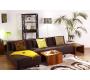 Divano d�angolo convertibile HOUSTON colore cioccolato in microfibre 