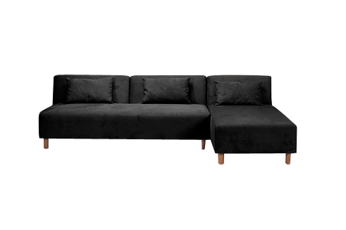 Divano d�angolo HOUSTON convertibile colore nero in microfibre 