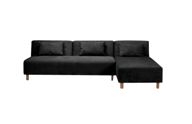 Divano d�angolo HOUSTON convertibile colore nero in microfibre 
