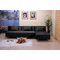 Divano d�angolo HOUSTON convertibile colore nero in microfibre 