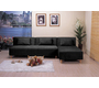 Divano d�angolo HOUSTON convertibile colore nero in microfibre 
