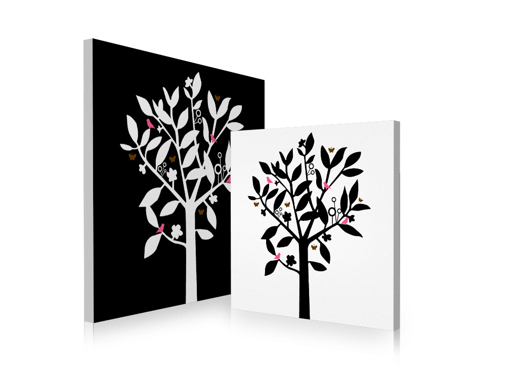 Gruppo di 2 quadri design NATURA