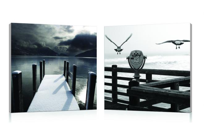 Gruppo di 2 quadri design SEASIDE