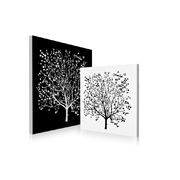 Gruppo di 2 quadri design SPRING colore bianco e nero image pub1