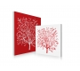 Gruppo di 2 quadri design SPRING colore rosso e bianco image 1