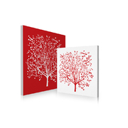 Gruppo di 2 quadri design SPRING colore rosso e bianco image pub1