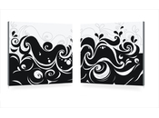 Gruppo di 2 quadri design VAGUES
