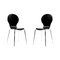 Gruppo di 2 sedie design color nero NEW ABIGAIL