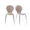 Gruppo di 2 sedie design color talpa  NEW ABIGAIL