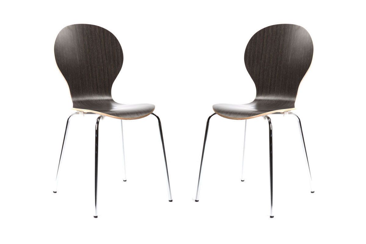 Gruppo di 2 sedie design color weng&eacute; NEW ABIGAIL