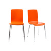 Gruppo di 2 sedie design colore arancione NELLY
