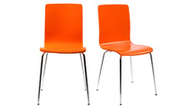 Gruppo di 2 sedie design colore arancione NELLY