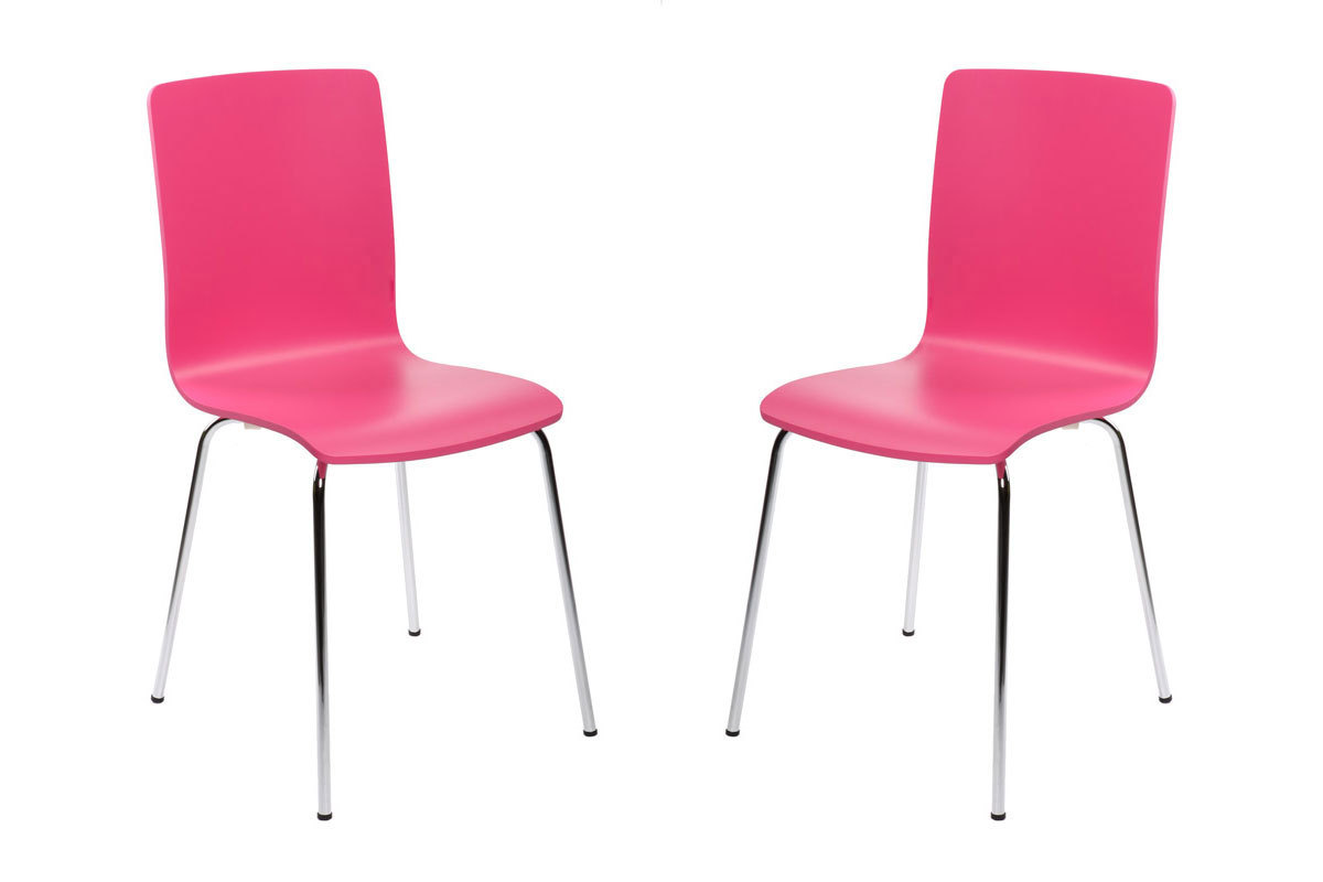 Gruppo di 2 sedie design colore rosa NELLY