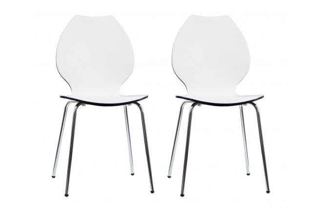 Gruppo di 2 sedie design da cucina bianche/nere AVA
