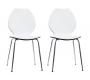 Gruppo di 2 sedie design da cucina bianche/nere AVA